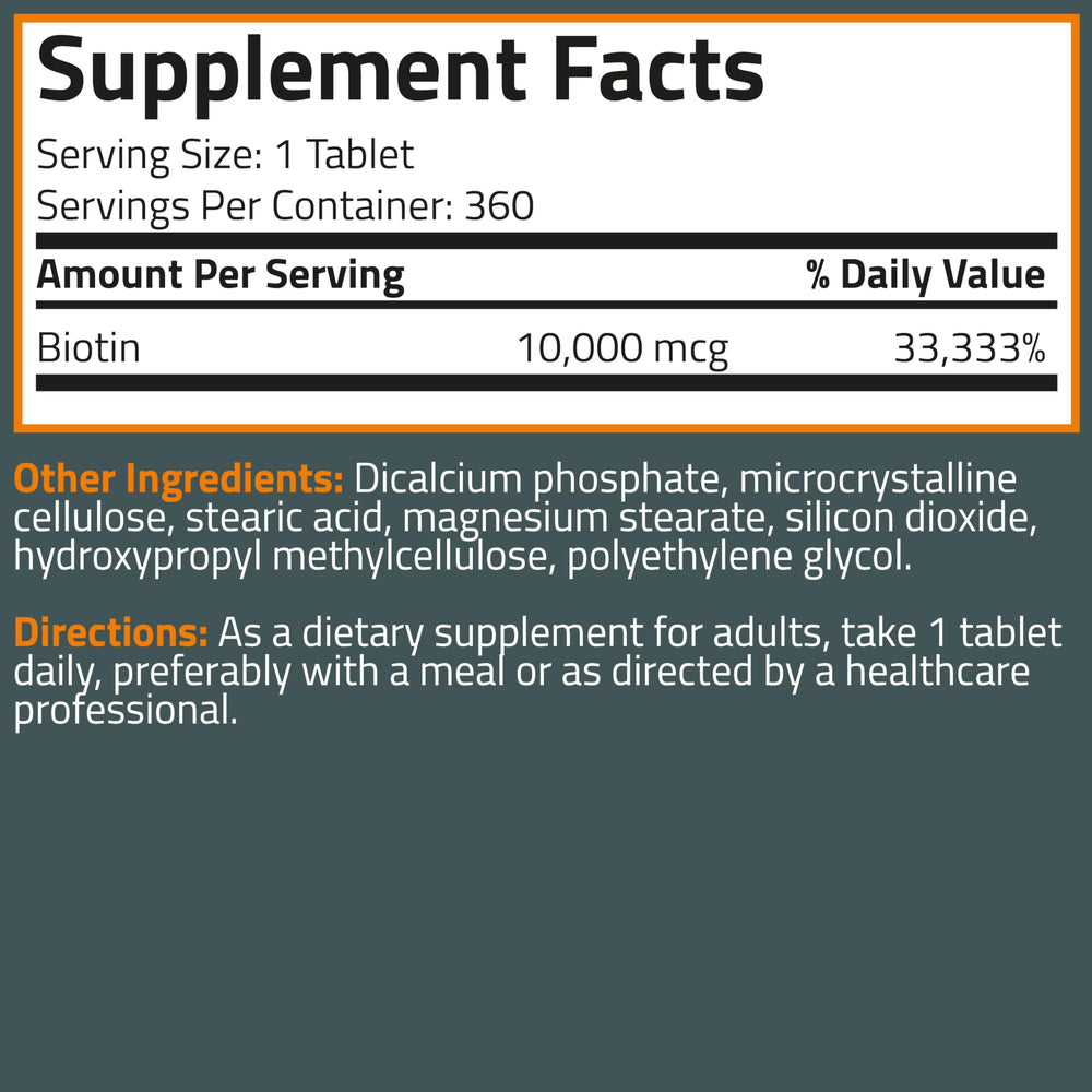 Bronson Biotin on countertop; everyday vitality potential for wellness routines.