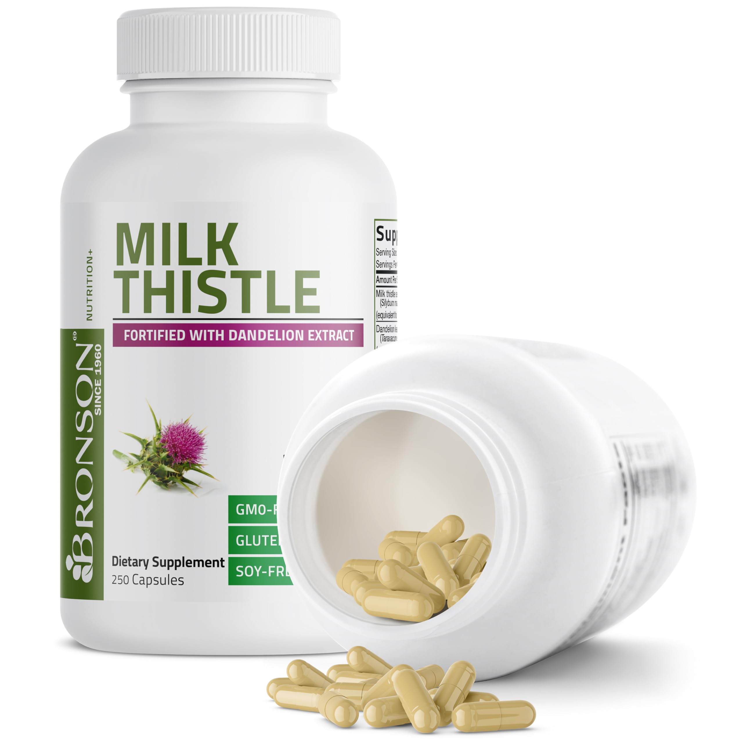 Bronson bottle on shelf demonstrates convenient daily capsule format.