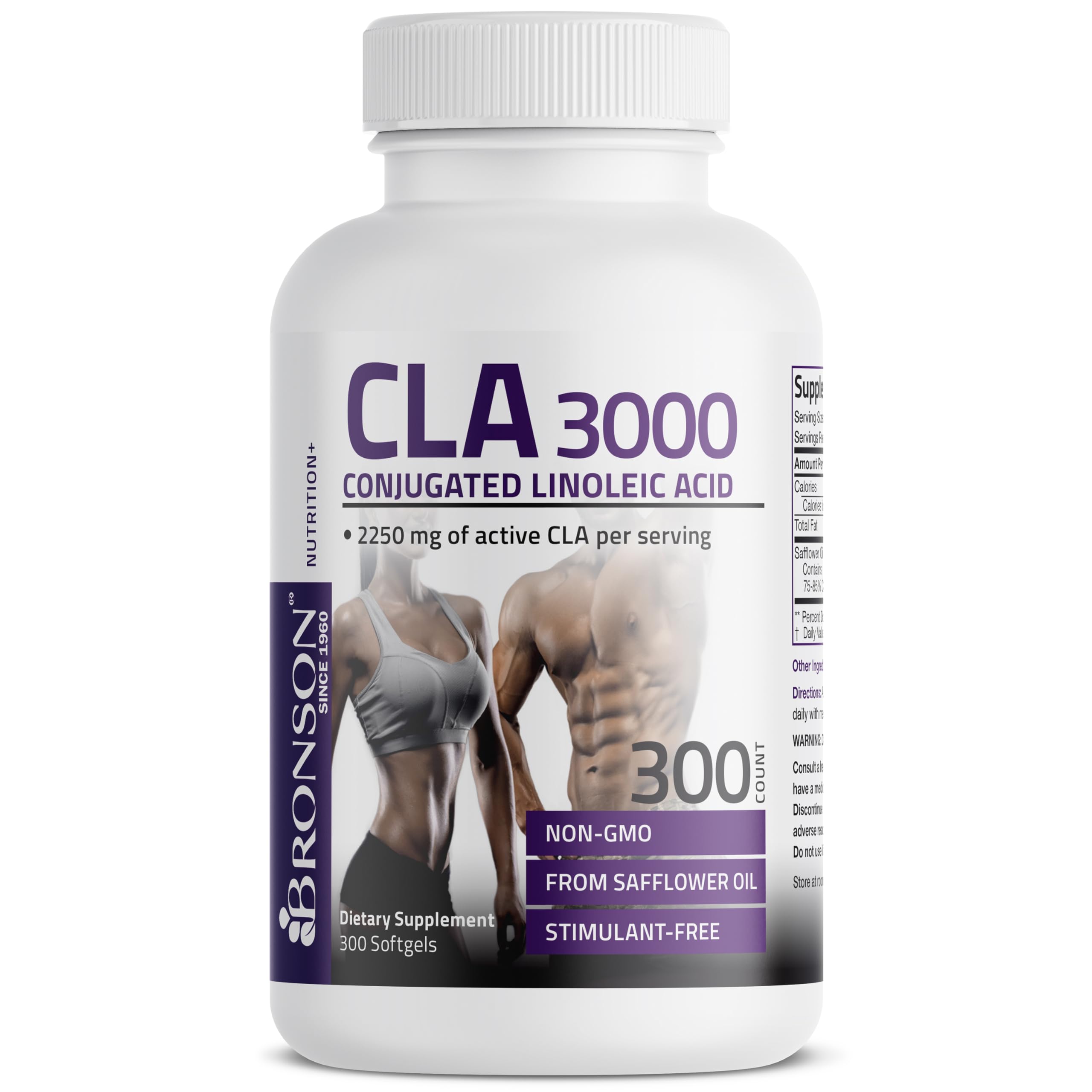 Bronson CLA 3000 Extra High Potency Softgels — Non-Stimulating CLA 2250 mg/Serving