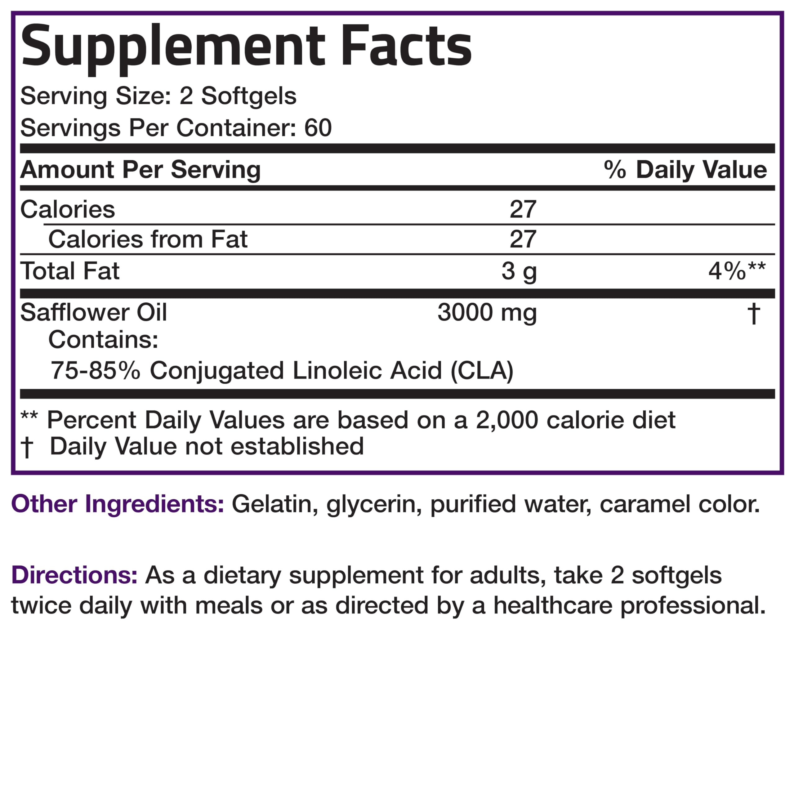 Bronson CLA 3000 non-GMO safflower source.