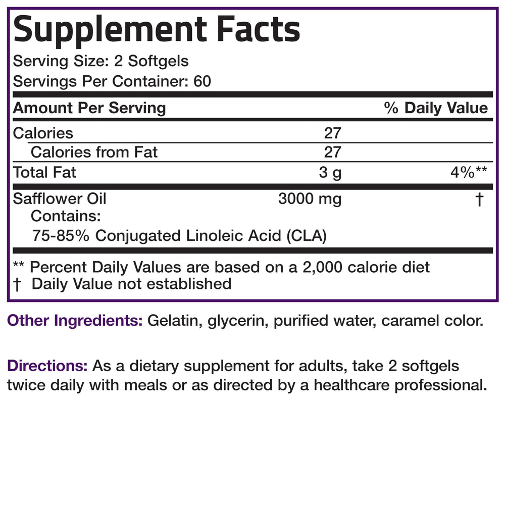 Bronson CLA 3000 non-GMO safflower source.