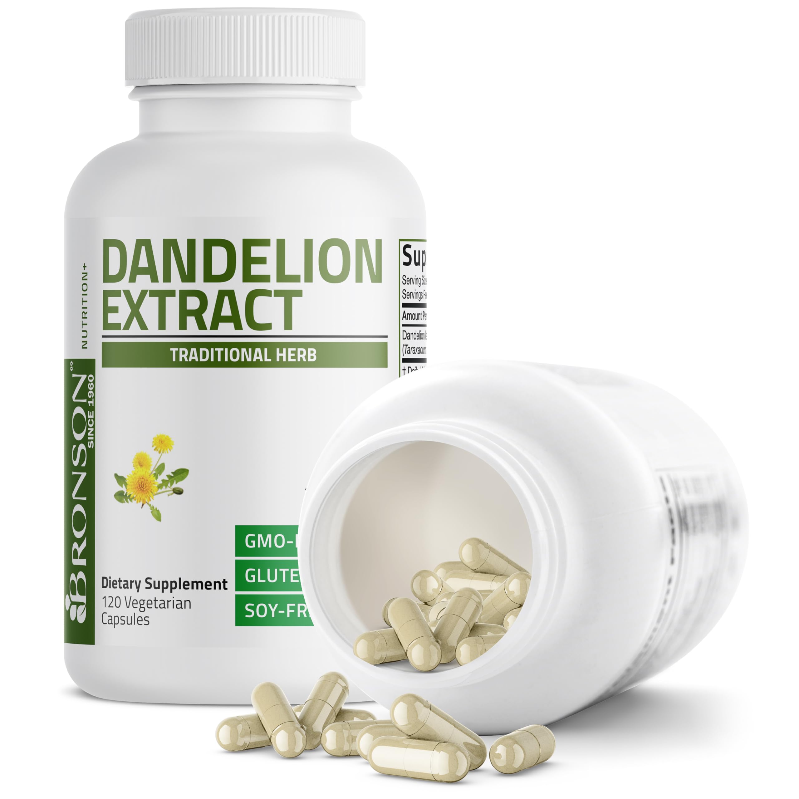 Bronson Dandelion Extract bottle close-up showcasing premium packaging