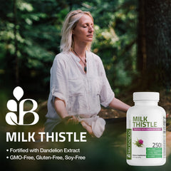 Bronson Dandelion Extract ingredient label showcases natural liver-support ingredients.