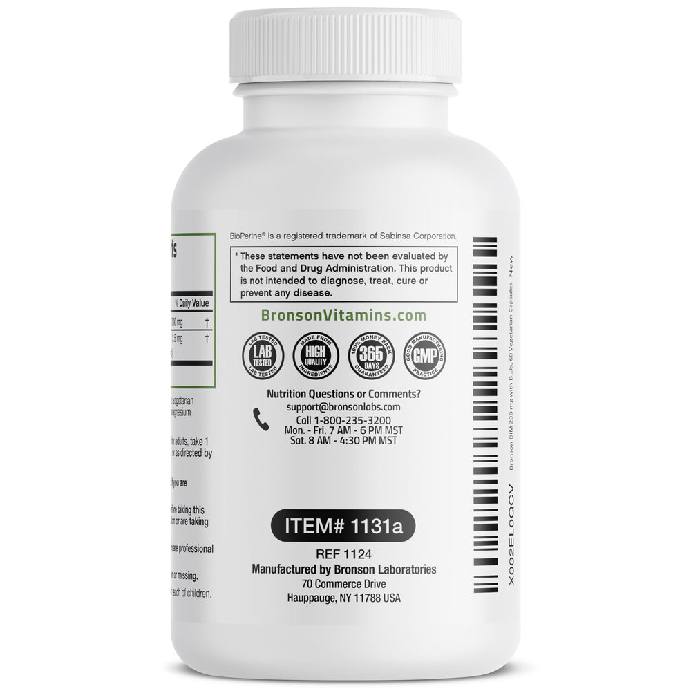 Bronson DIM 200mg packaging on a neutral surface.