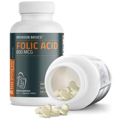 Bronson Folic Acid 800 MCG vegan-friendly packaging