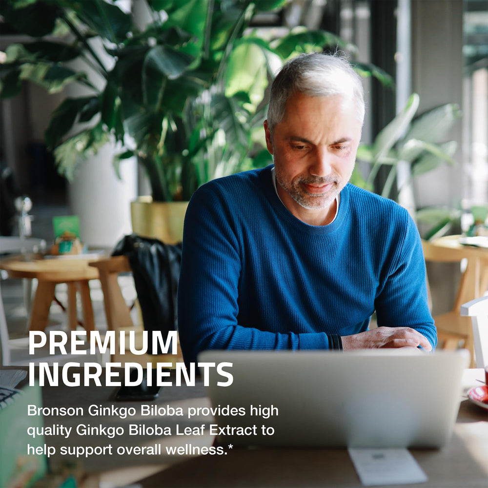 Bronson Ginkgo Biloba label detail shows transparent ingredients for informed choices.