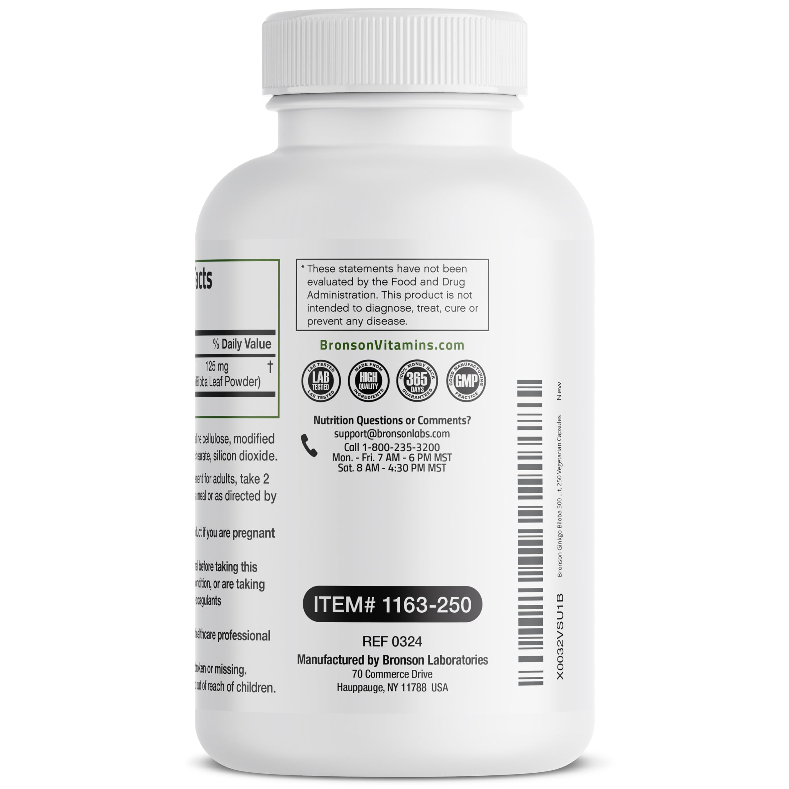 Bronson Ginkgo Biloba shelf display signaling trusted brand since 1960