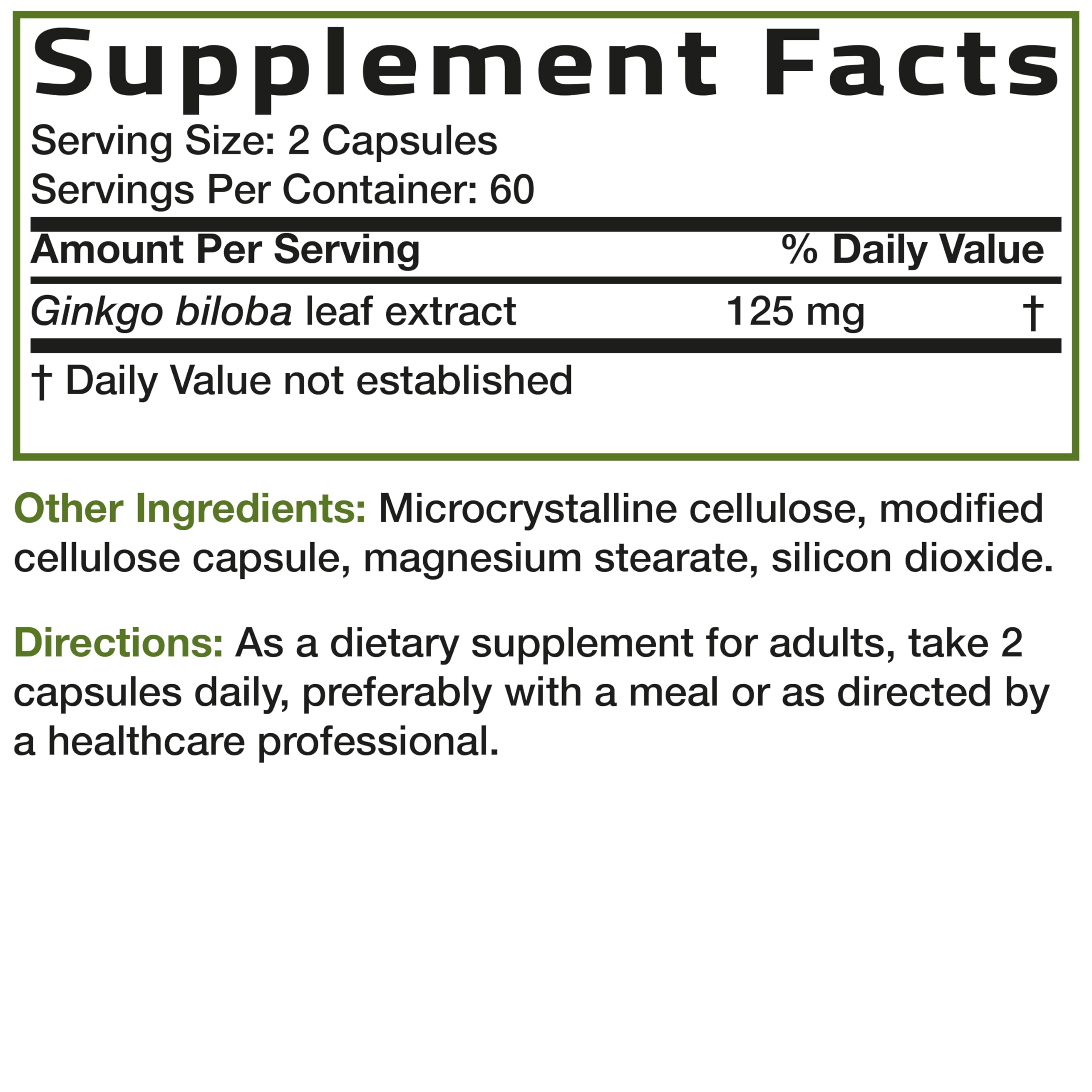 Bronson Ginkgo Biloba storage idea shows compact, travel-friendly supplement option.