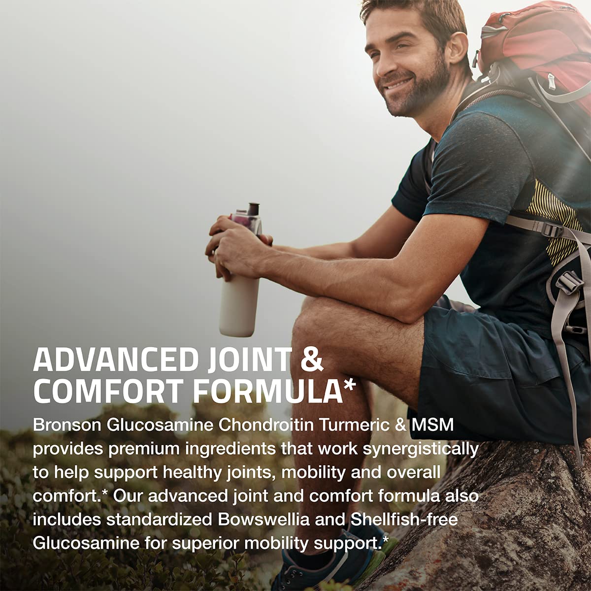 Bronson glucosamine chondroitin turmeric & msm ingredients list notes non-GMO quality.