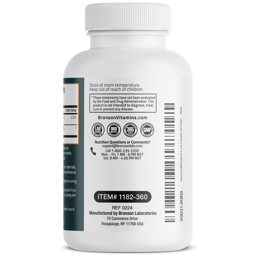 Gluten-free and non-GMO indicators with Bronson bottle for purity and trust
