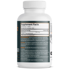 Bronson K2 MK-7 capsules in a bottle close-up for easy daily use.