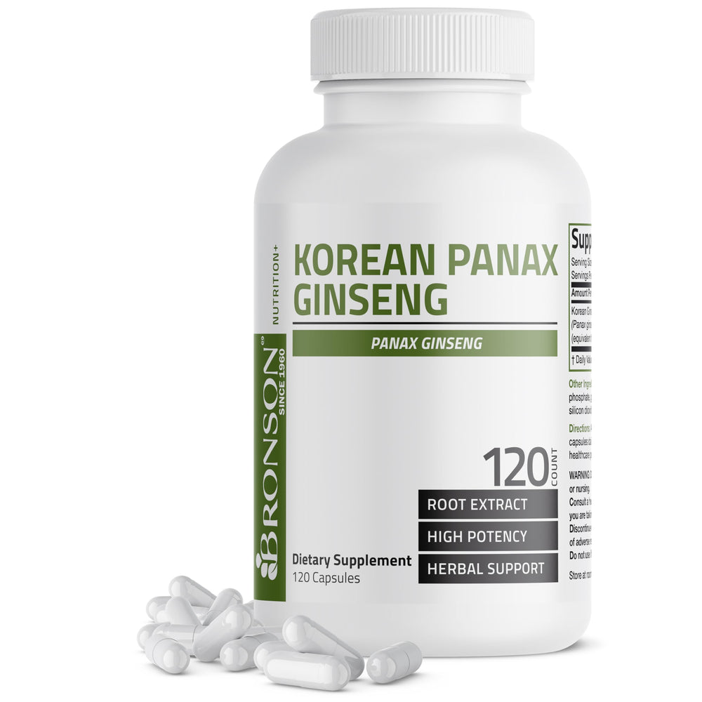 Bronson Korean Panax Ginseng bottle front showing label for vitality support