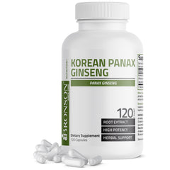 Bronson Korean Panax Ginseng bottle front showing label for vitality support