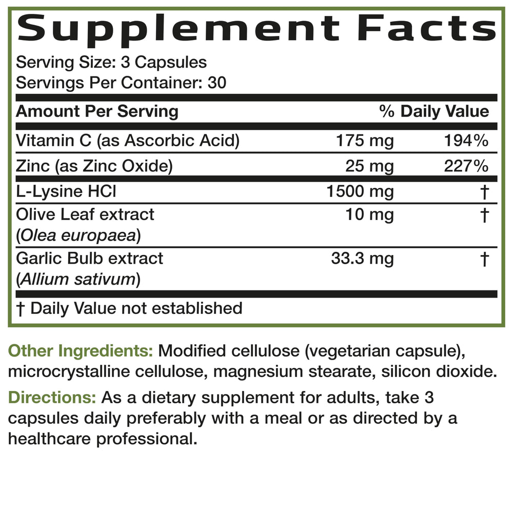 Bronson L-Lysine Defense bottle with water ready for routine.