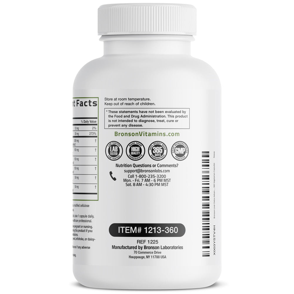 Bronson Liver Detox bottle with soft focus implies natural energy support