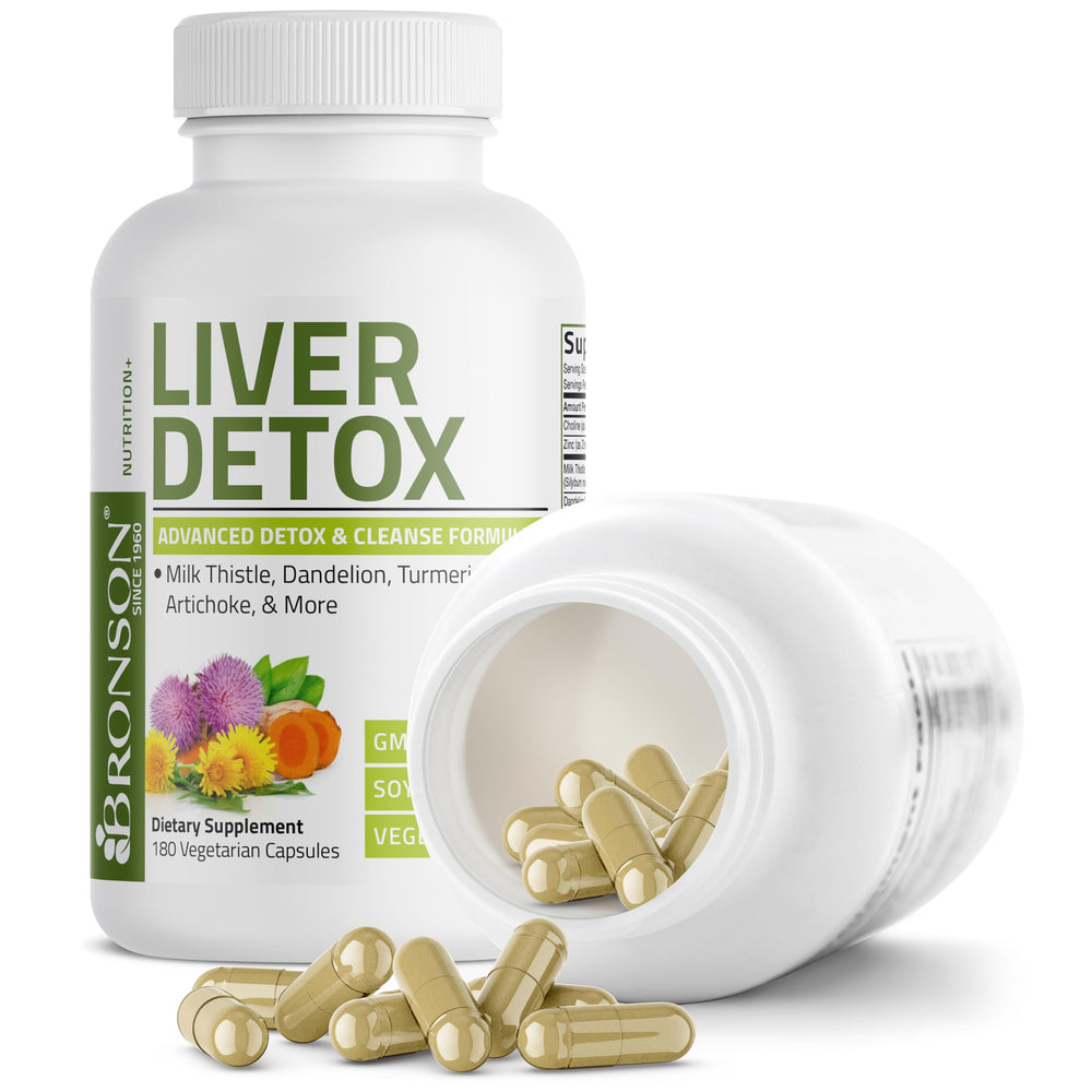 Bronson Liver Detox cGMP facility badge indicating quality standards.