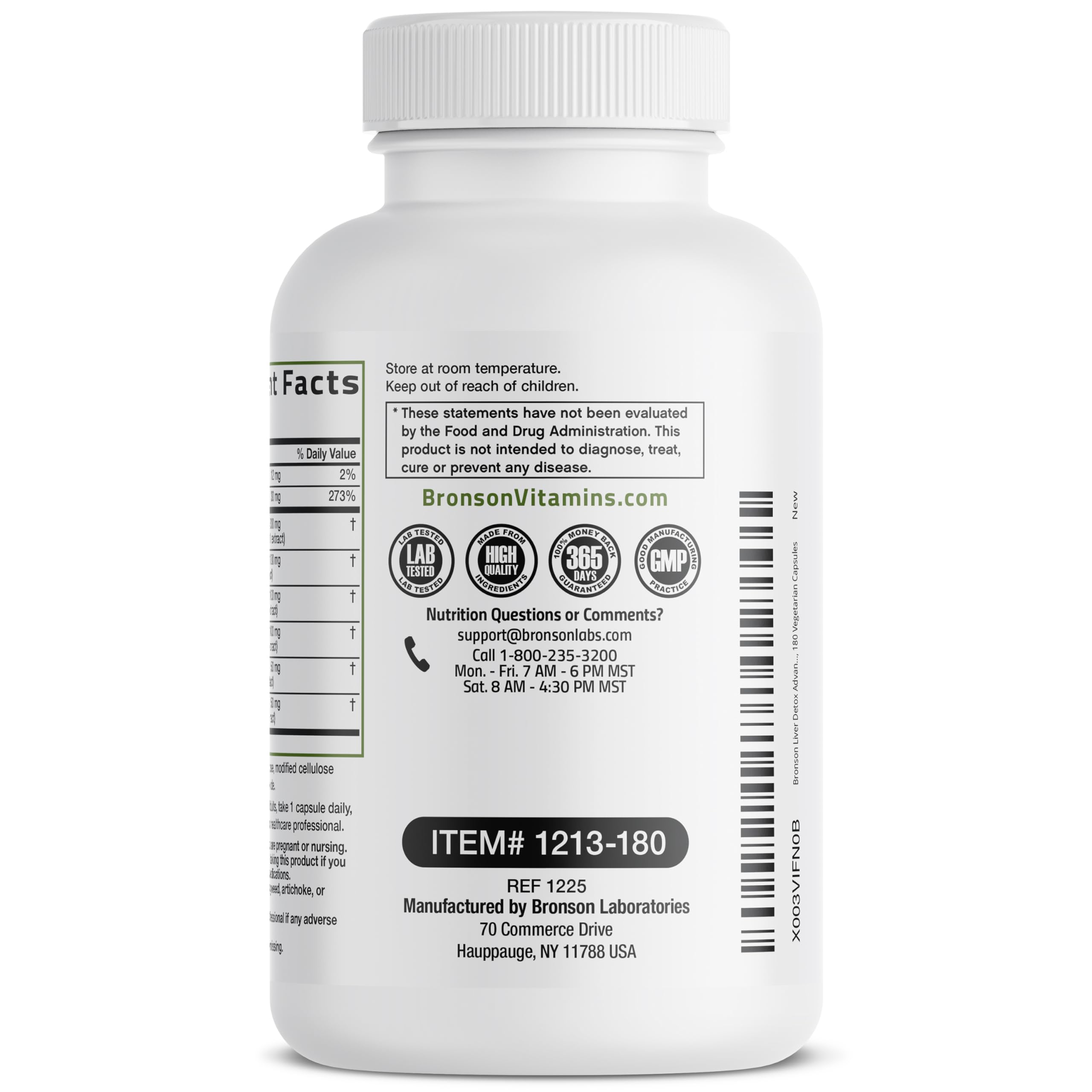 Bronson Liver Detox recommended daily dose shown as one capsule.