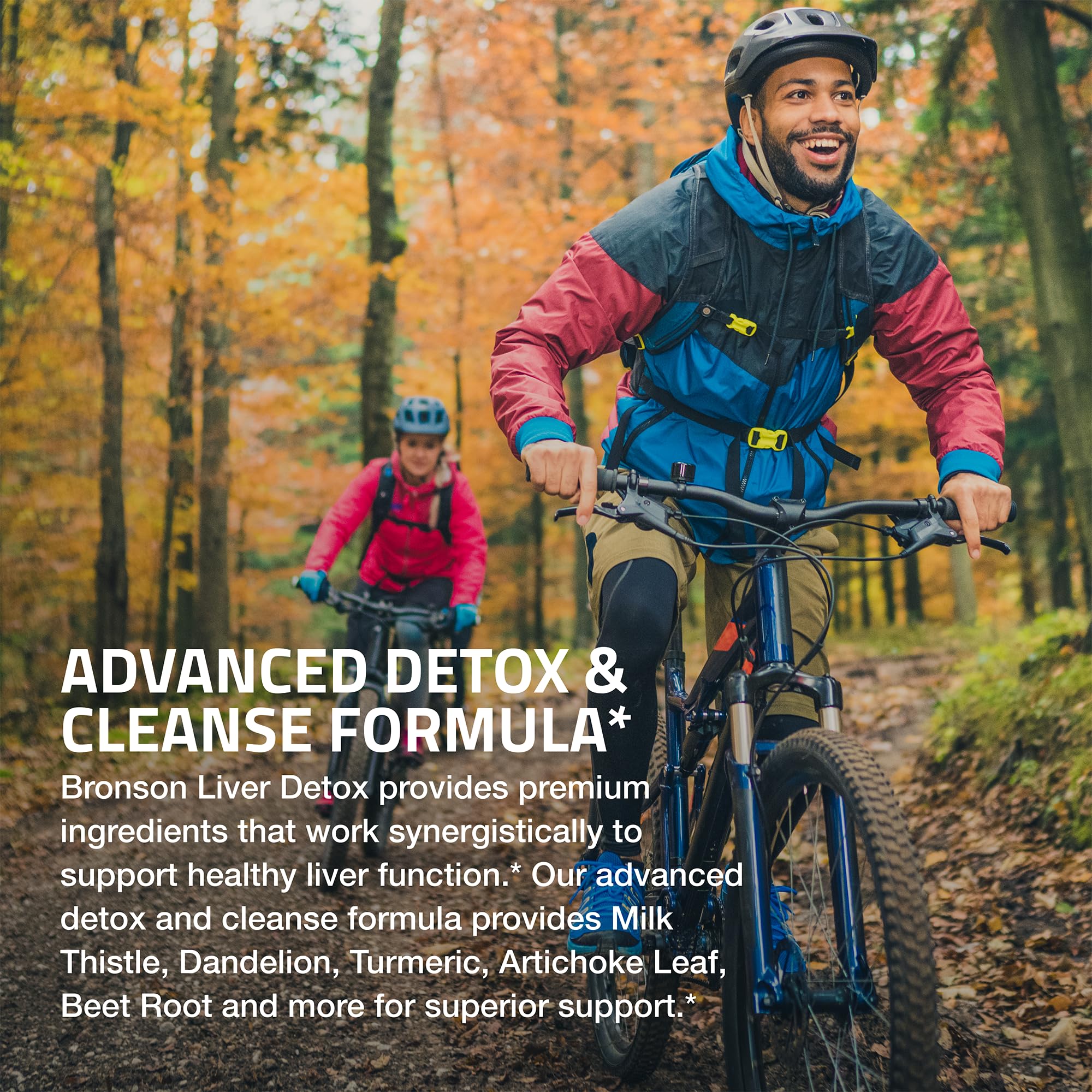 Bronson Liver Detox ingredients graphic featuring Milk Thistle and Artichoke.