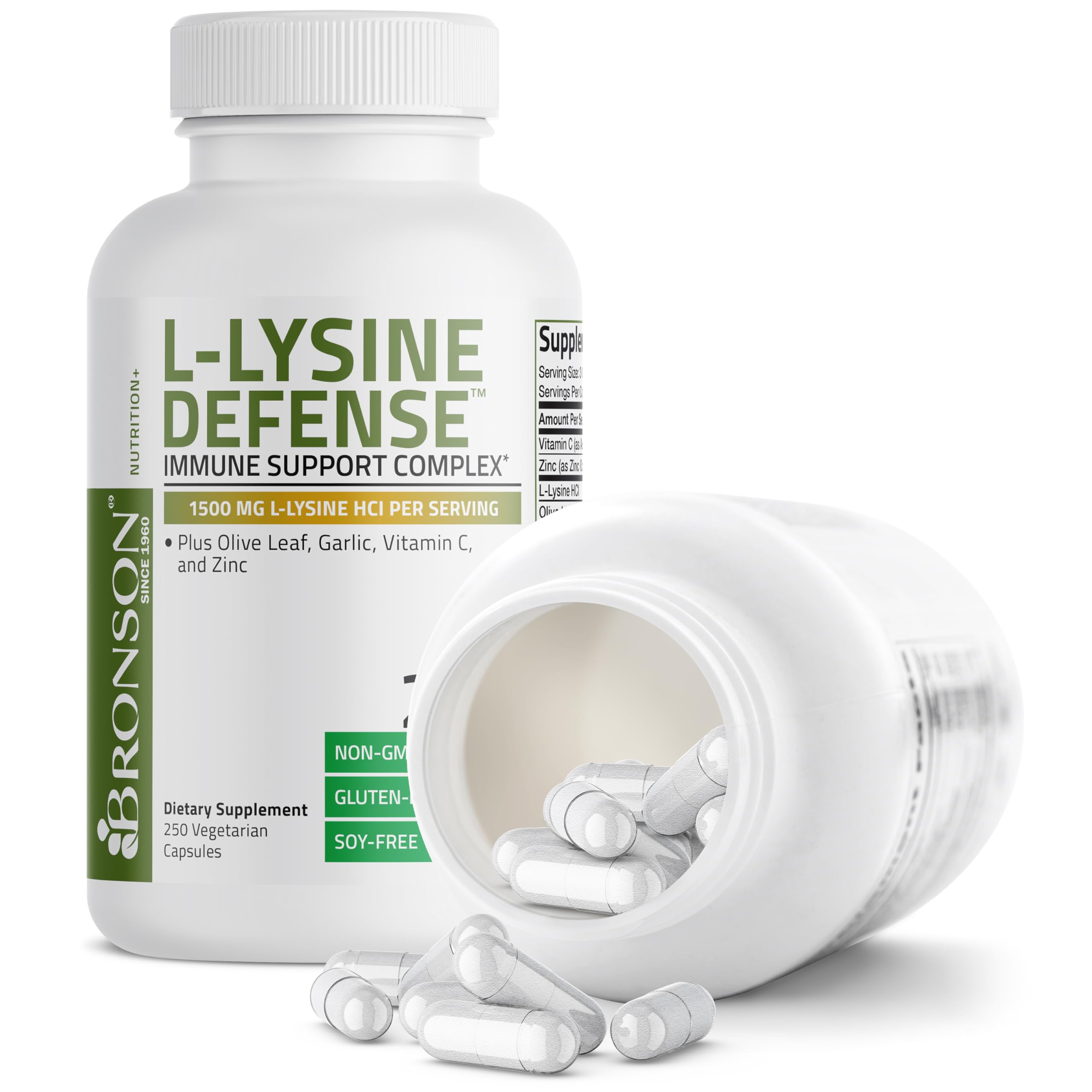Bronson L-Lysine Defense facility badge signaling rigorous quality testing.