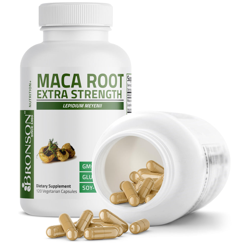 Bronson Maca Root Extra New York facility image emphasizes cGMP standards.