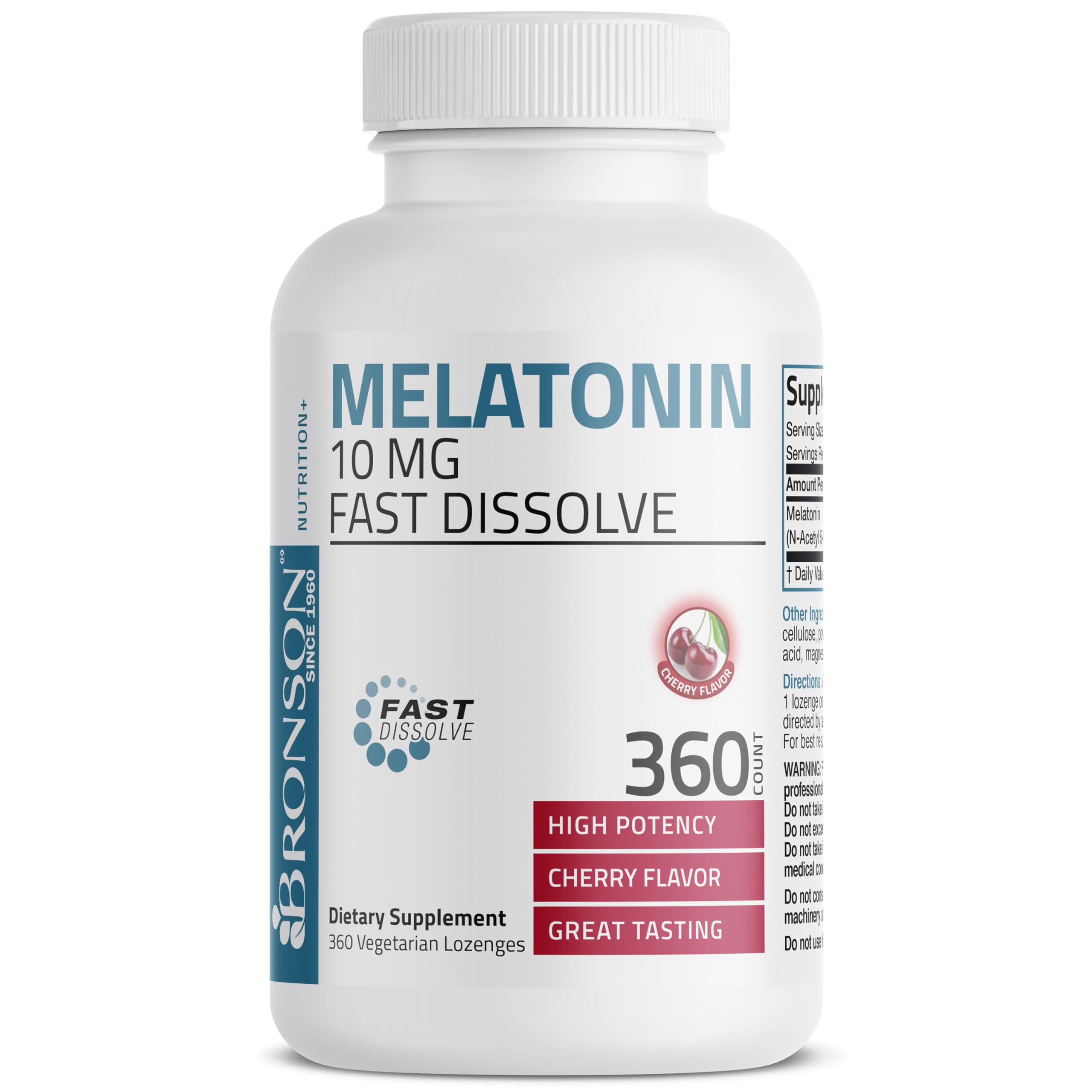 Bronson melatonin nightstand scene with quick-dissolve tablets for on-the-go use