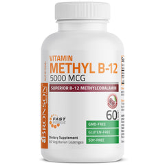 Bronson label shows 5000 mcg methylcobalamin vegan formula