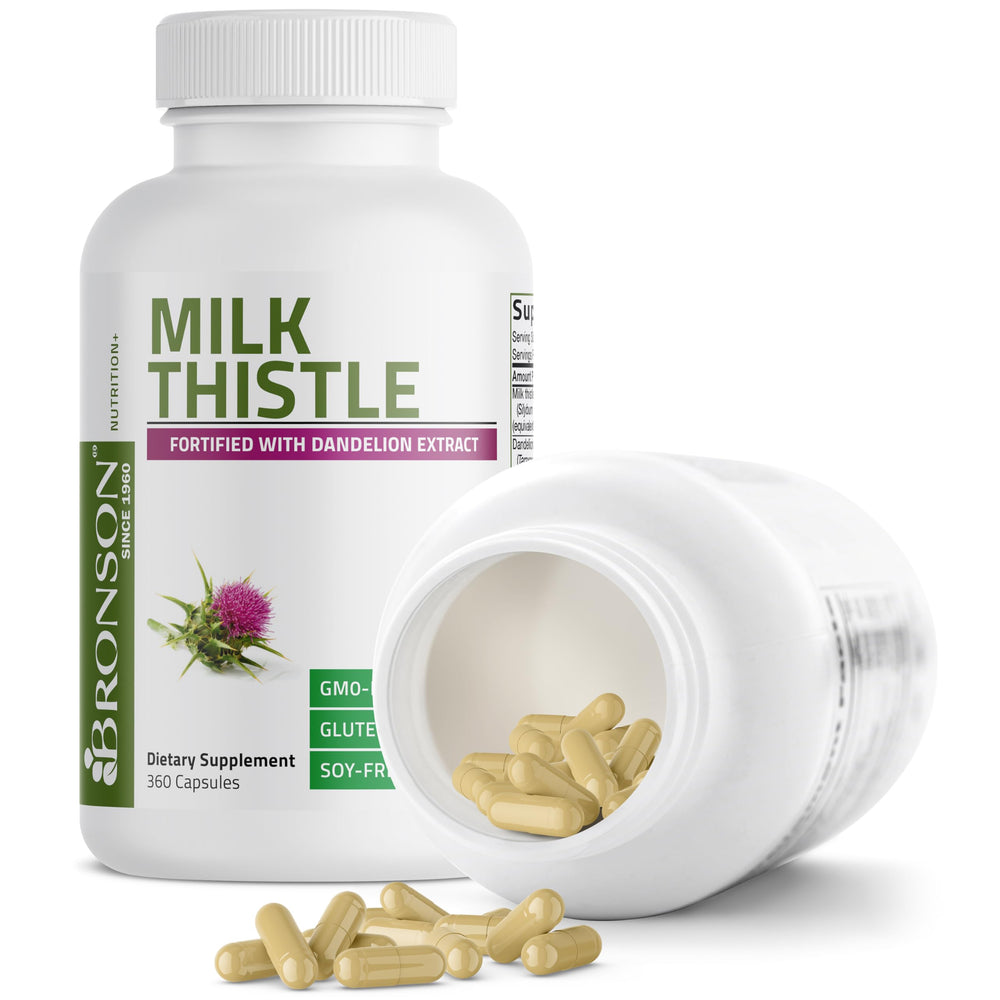 Bronson Milk Thistle dandelion extract label detail