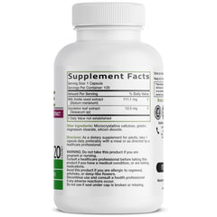 Bronson Milk Thistle capsules packaging displays convenient daily dosage.