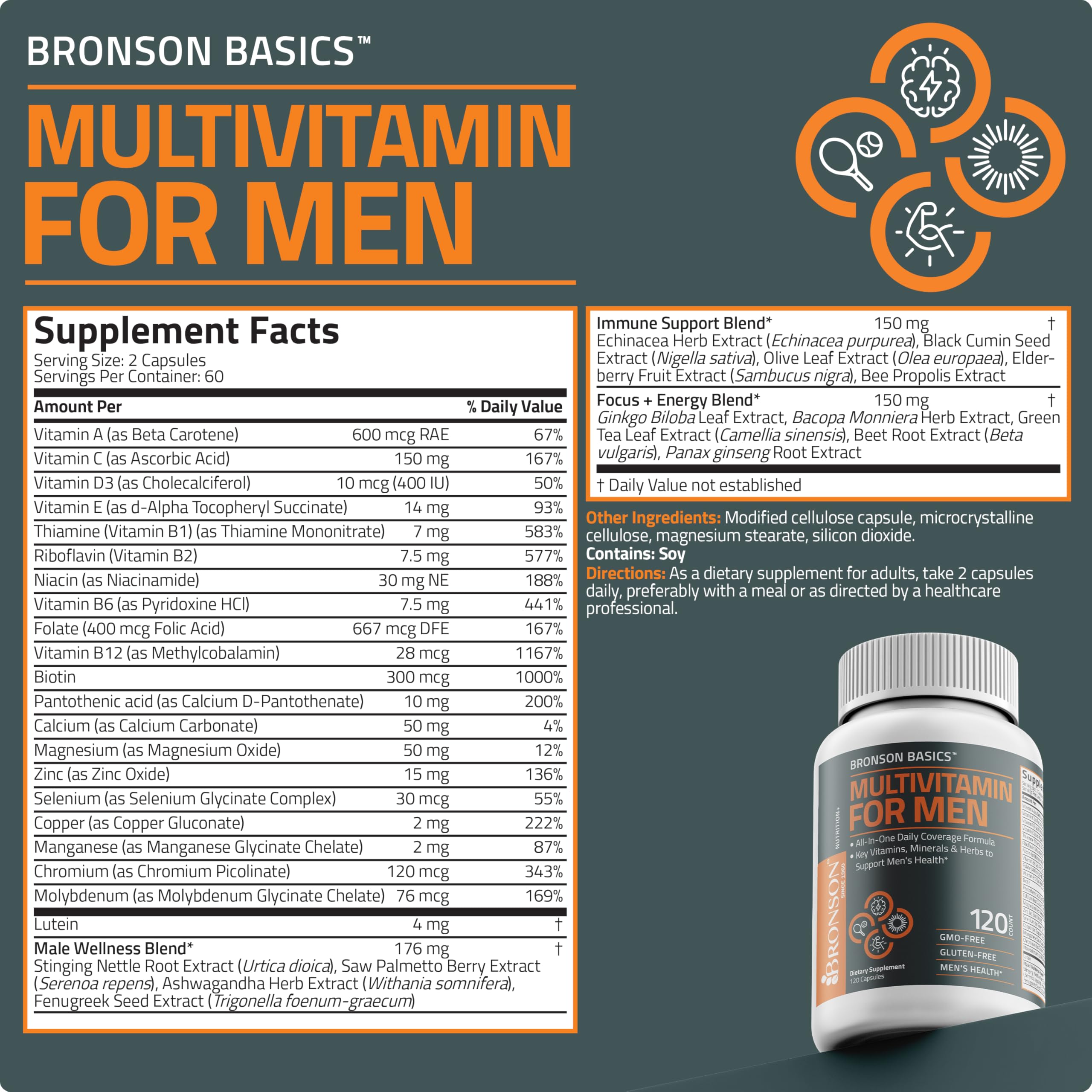 Bronson Multivitamin for Men daily-use scene suggesting easy daily routine.