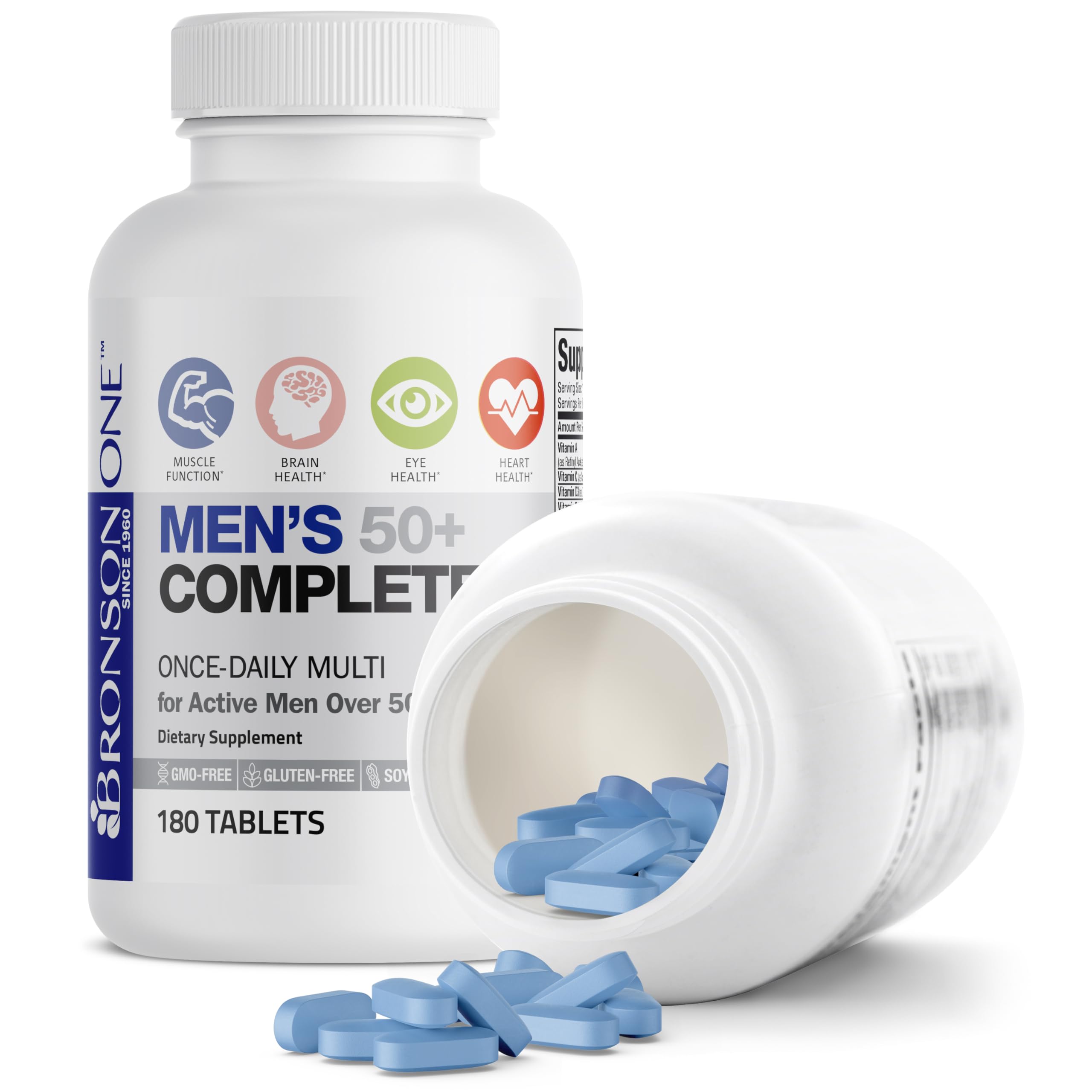 Bronson ONE Daily capsule closeup emphasizing compact daily tablet.