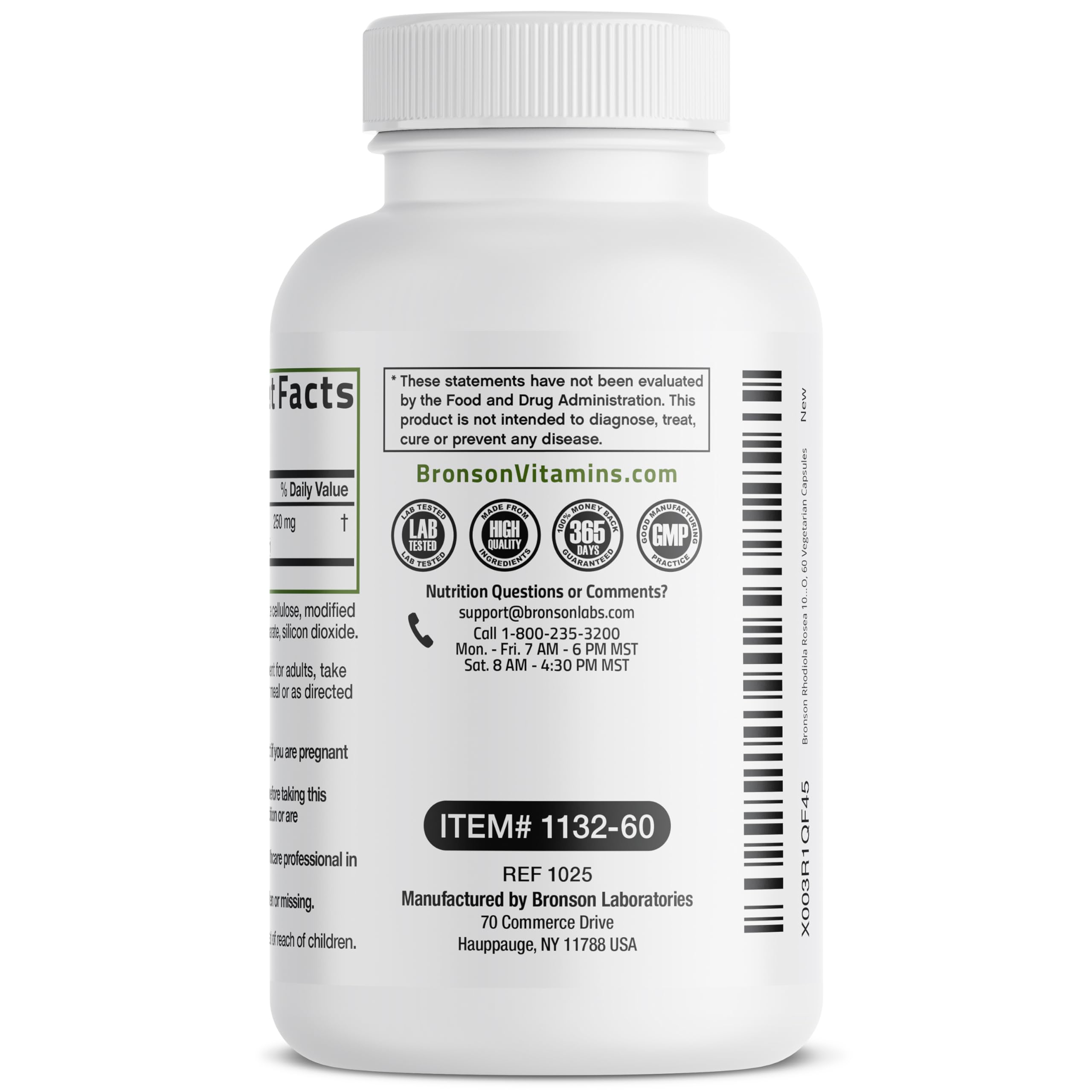 Daily-use pack suggesting convenient vegetarian Rhodiola for mood and focus.