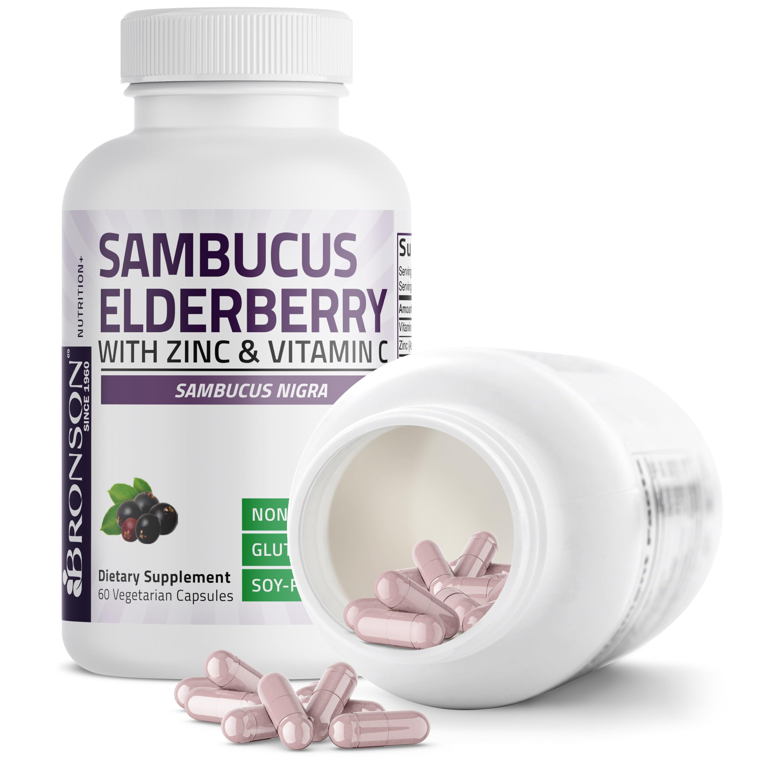 Bronson Sambucus elderberry spoon-dispense for easy dosing.