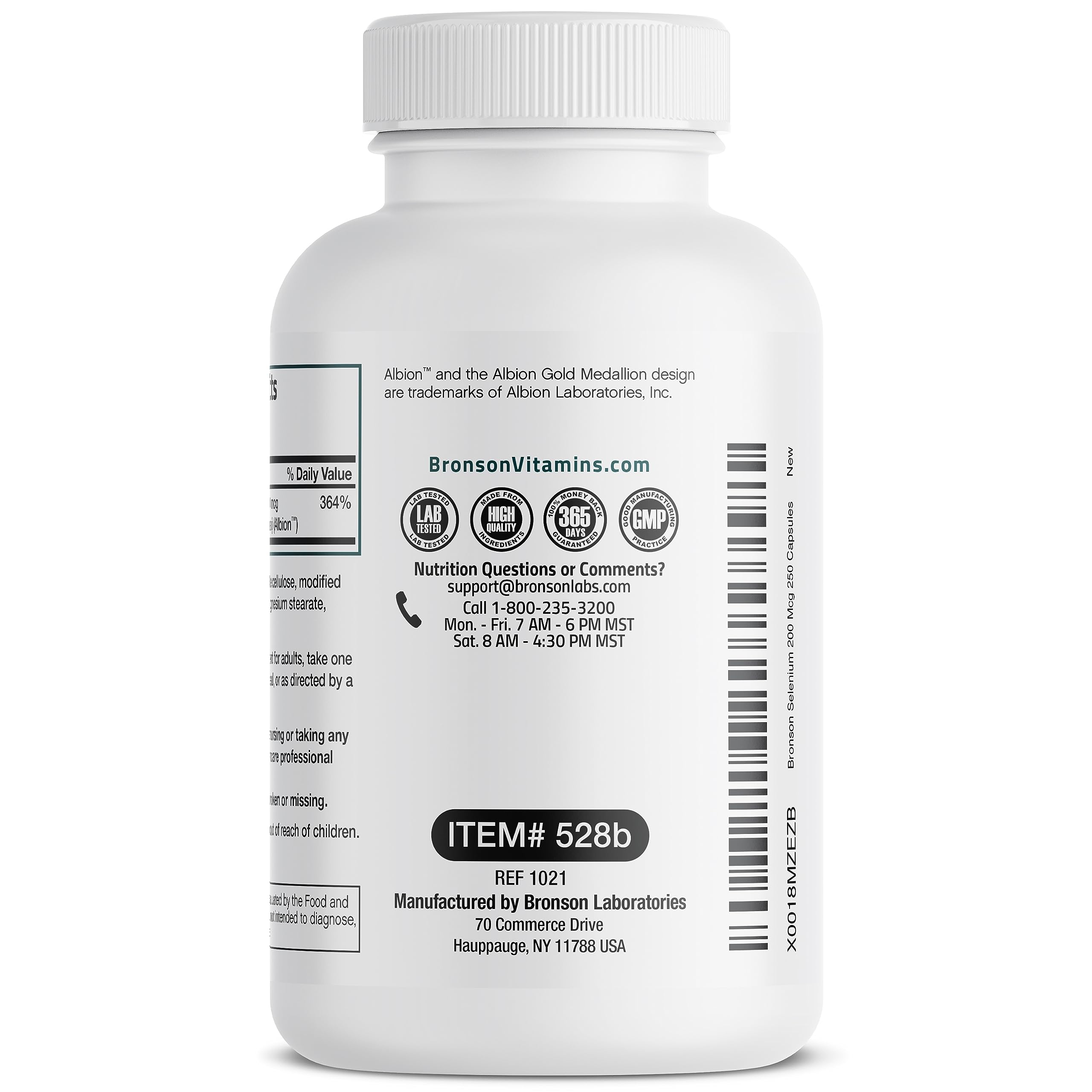 Bronson Selenium capsules in hand illustrating easy daily supplementation.