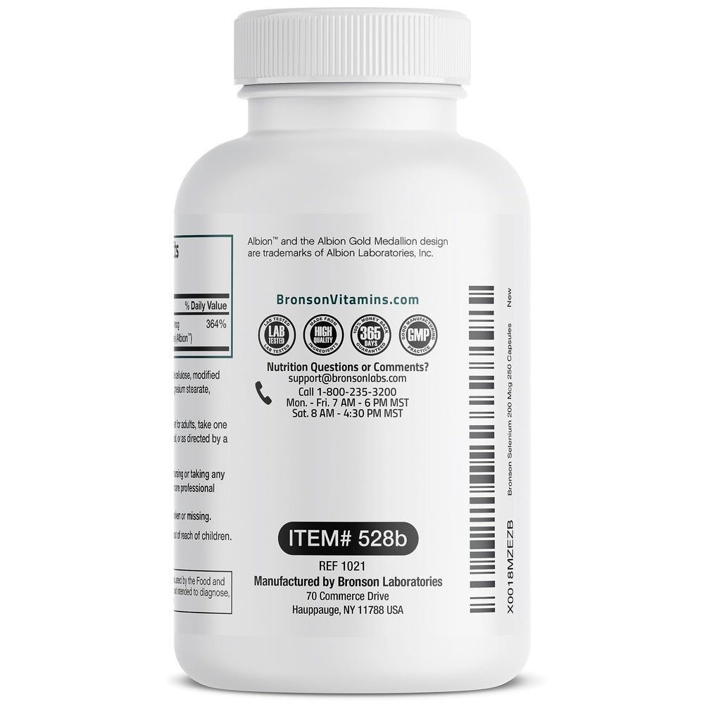 Bronson Selenium capsules in hand illustrating easy daily supplementation.