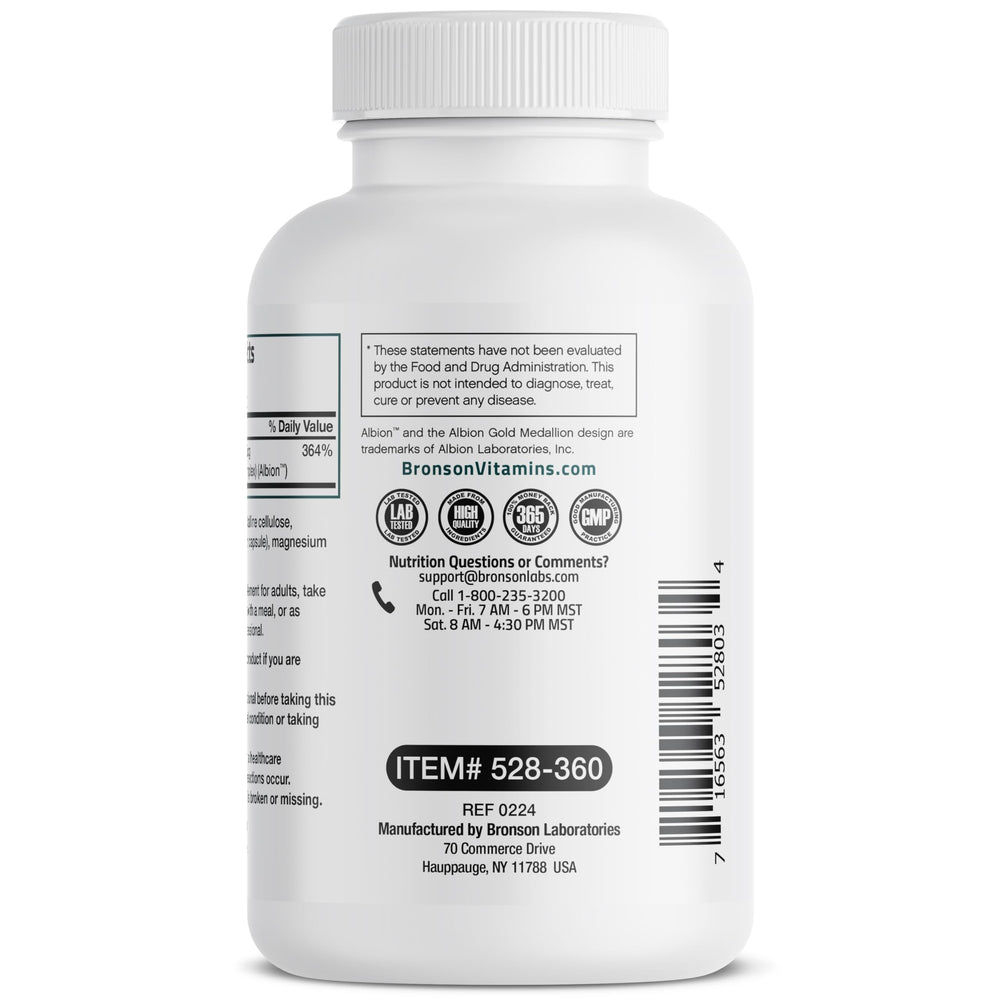 Bronson Selenium 200 mcg packaging image illustrates vegetarian capsules and branding