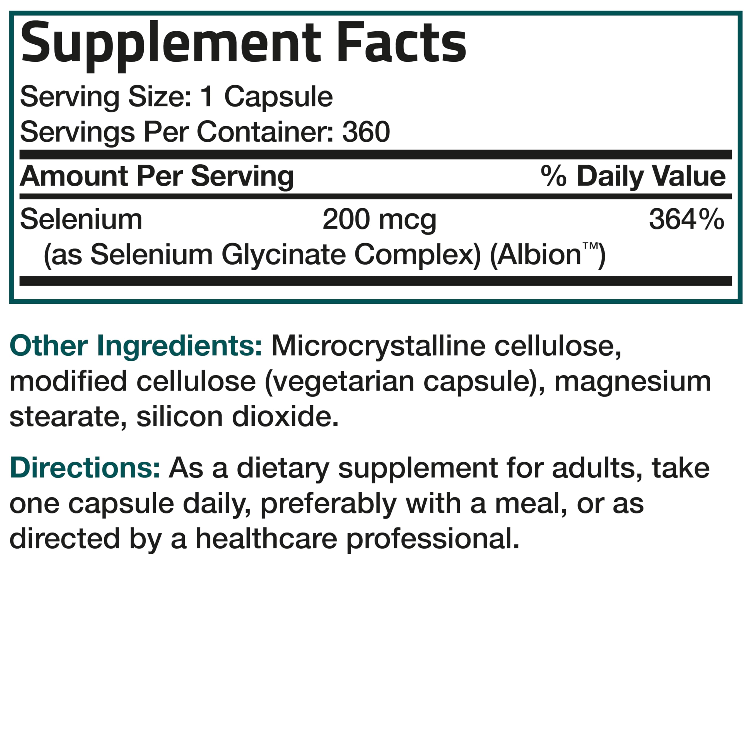 Bronson Selenium 200 mcg yeast-free formulation closeup promotes allergen-friendly choice