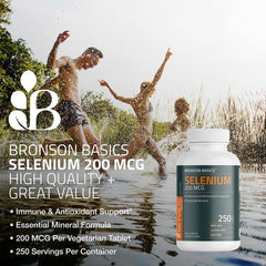 Bronson Selenium bottle label highlights quality and value