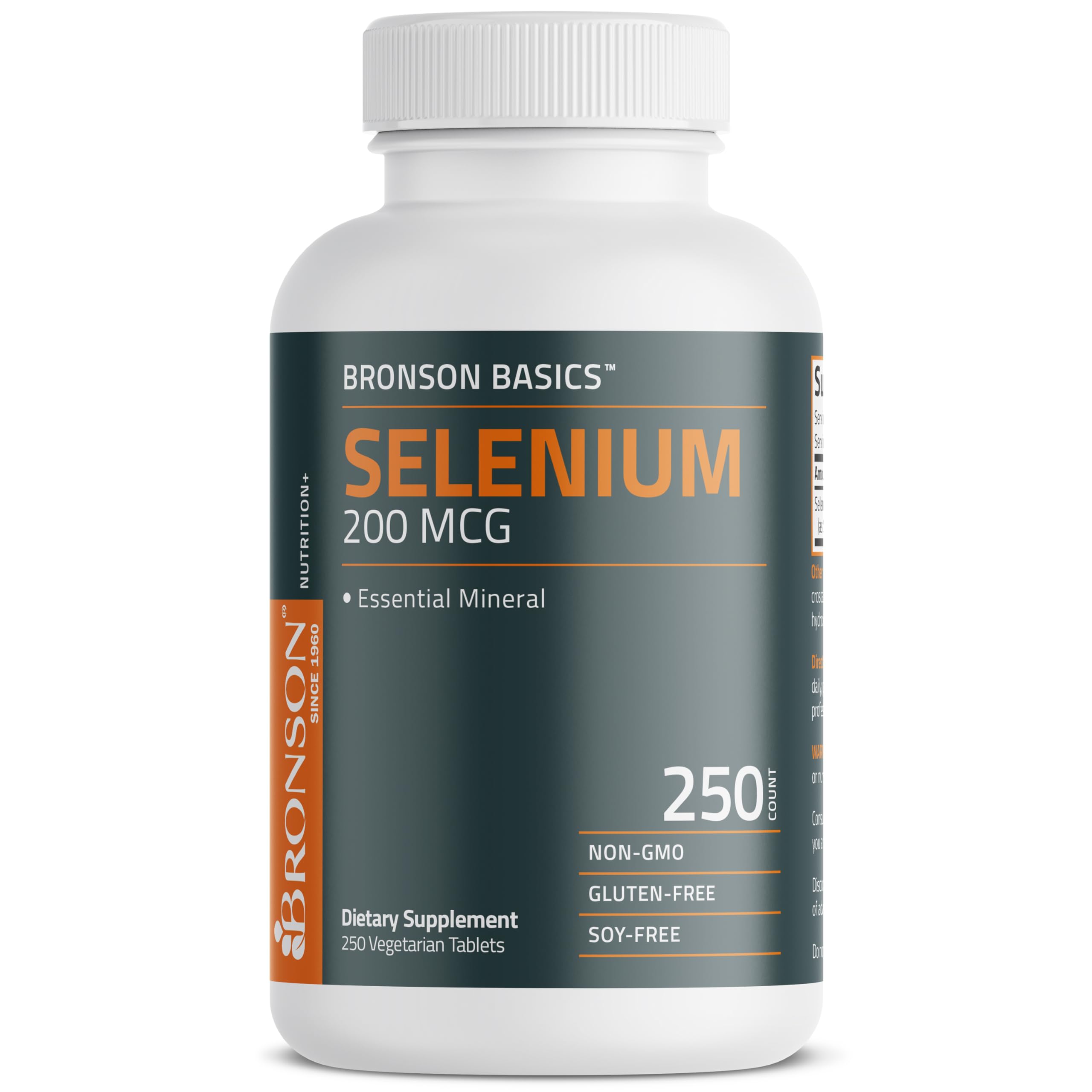 Bronson Selenium non-GMO logo on packaging