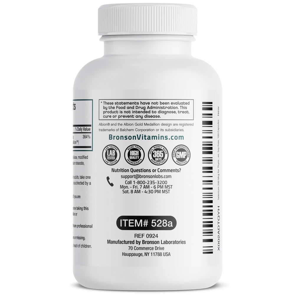 Bronson Selenium yeast-free micronutrient capsule arrangement for sensitive diets.