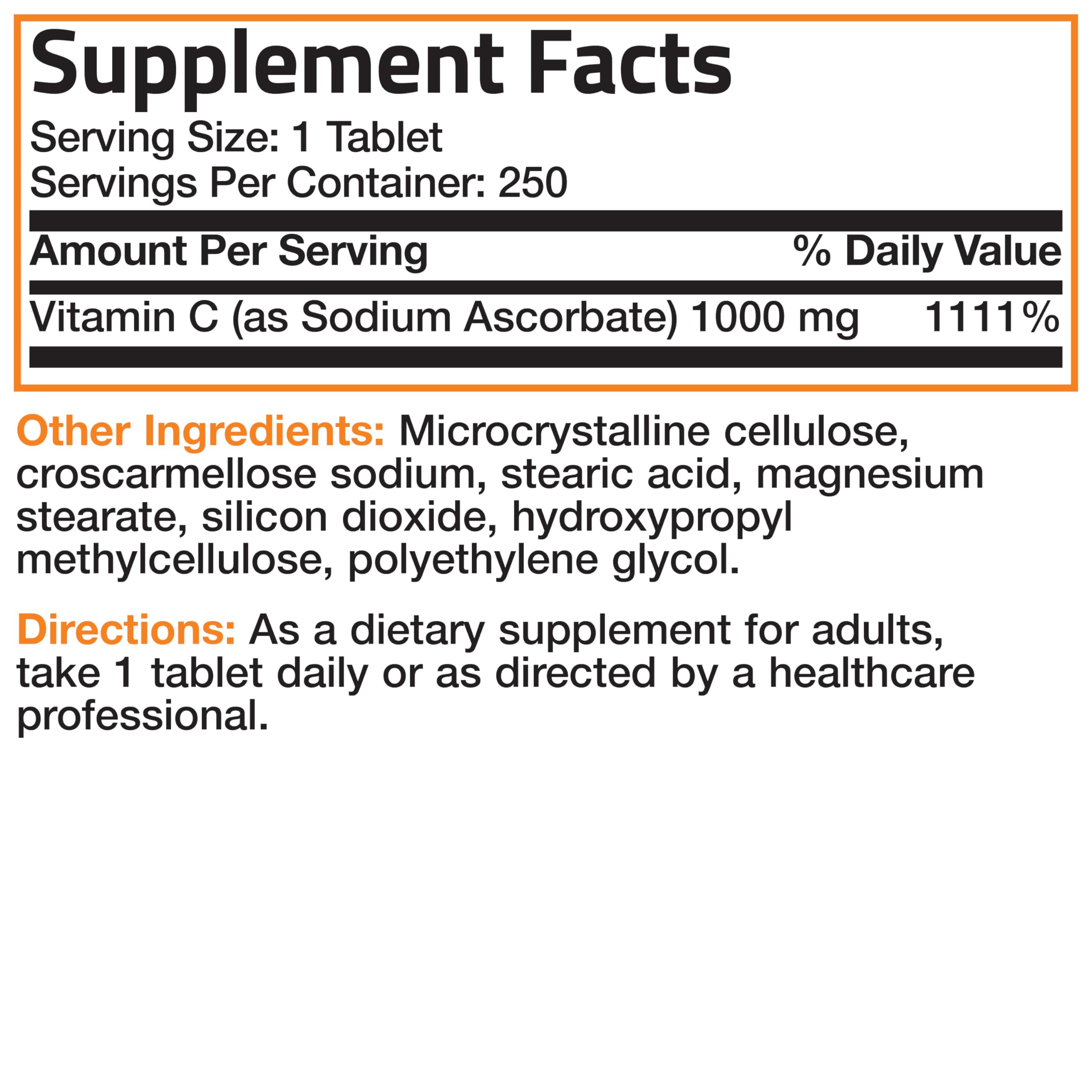 Bronson Sodium Ascorbate tablets in use scene with glass of water