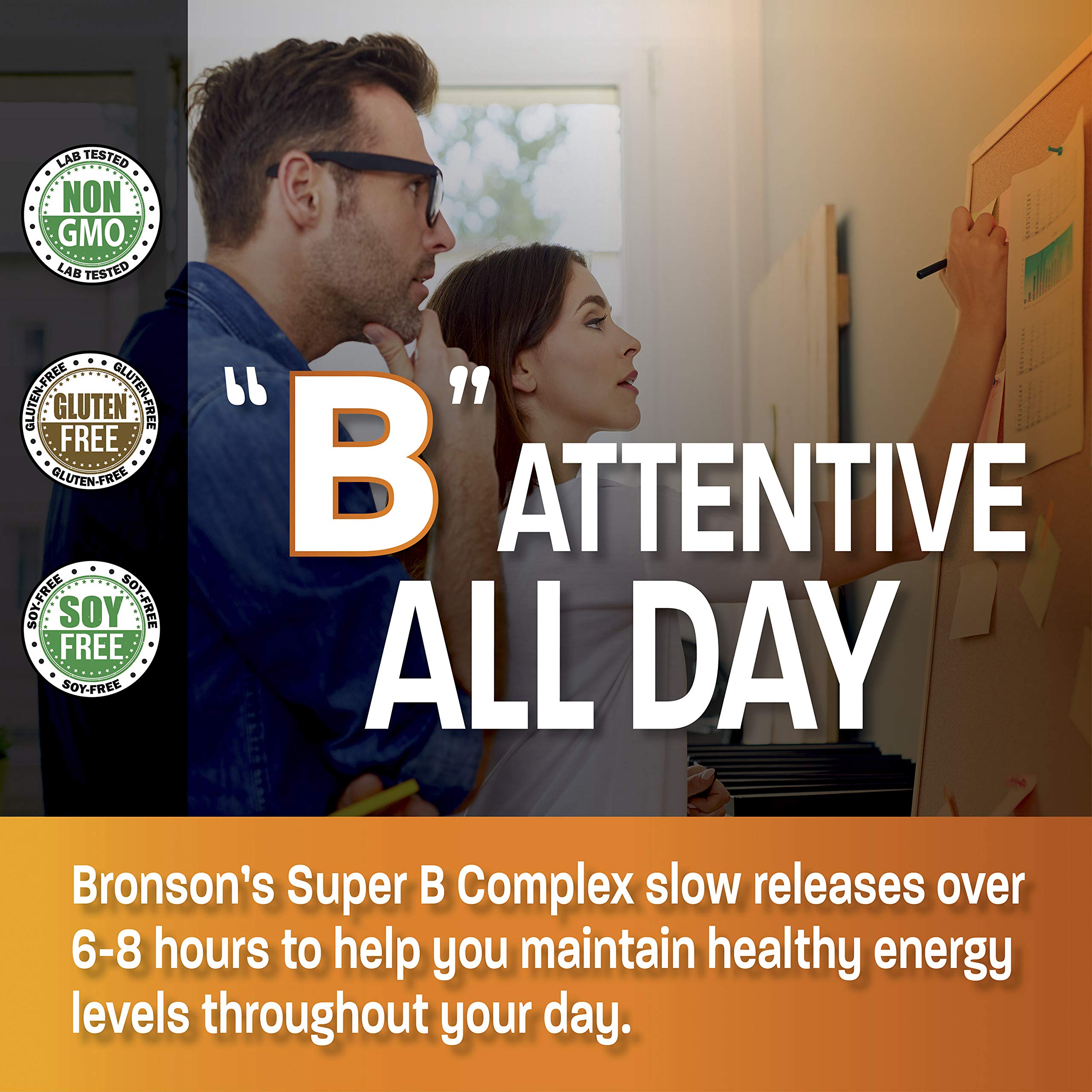 Bronson Super B Complex bottle label details and vitamin profile