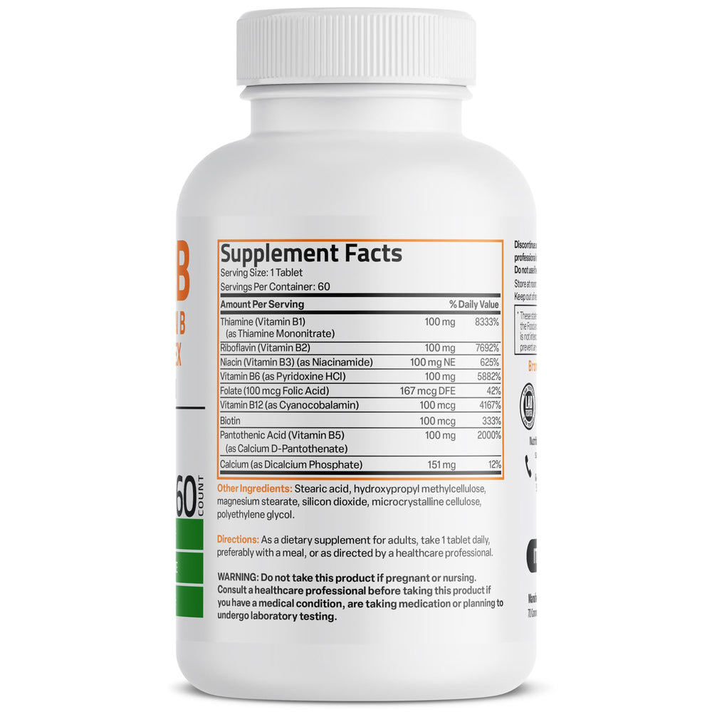 Bronson Super B100 tablets close-up highlighting small gradual-release tablets