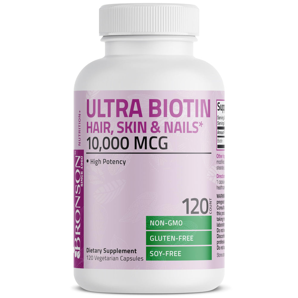 Bronson Ultra Biotin woman with healthy hair closeup