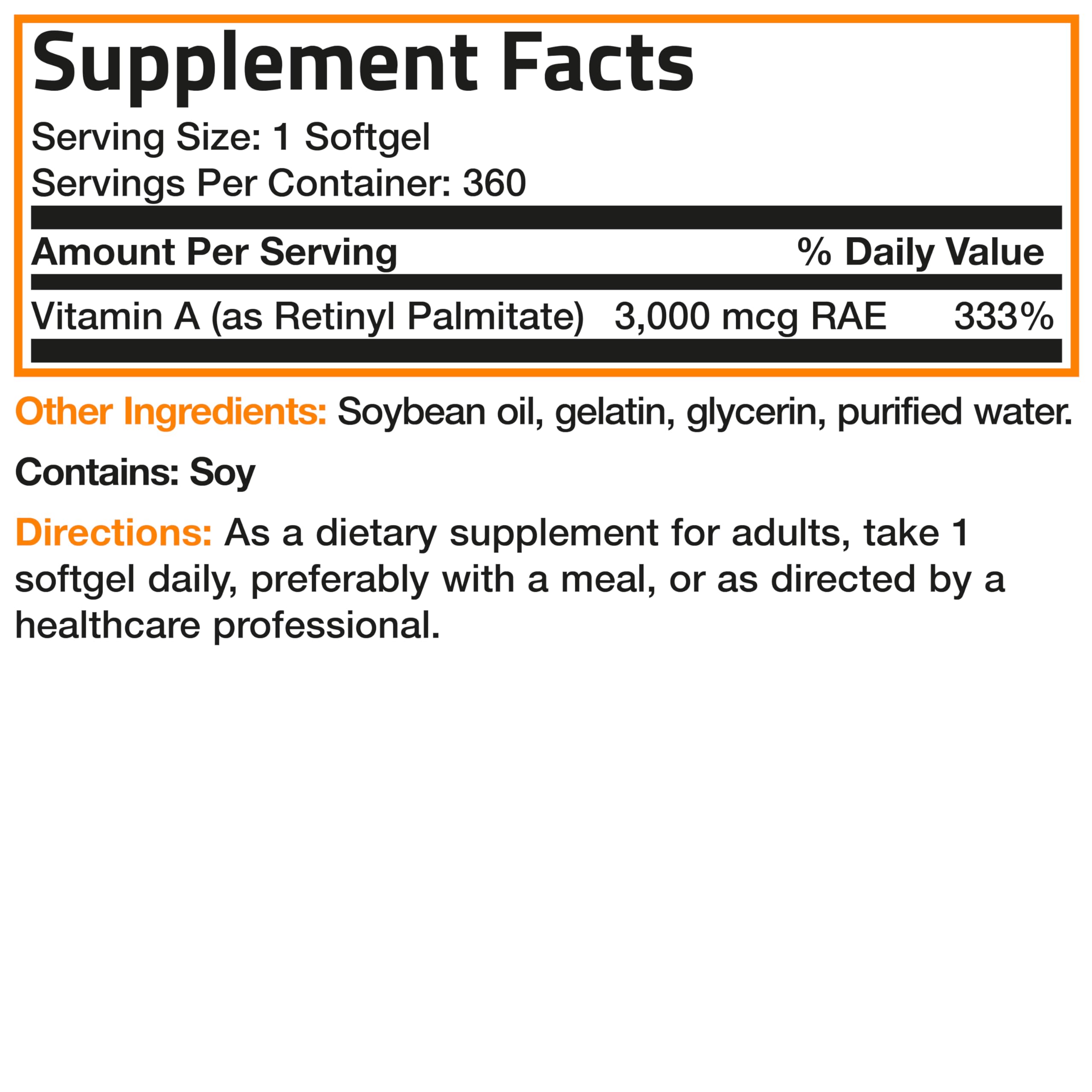Bronson vitamin-a-packaging-layout showing bottle and pills for daily routine.