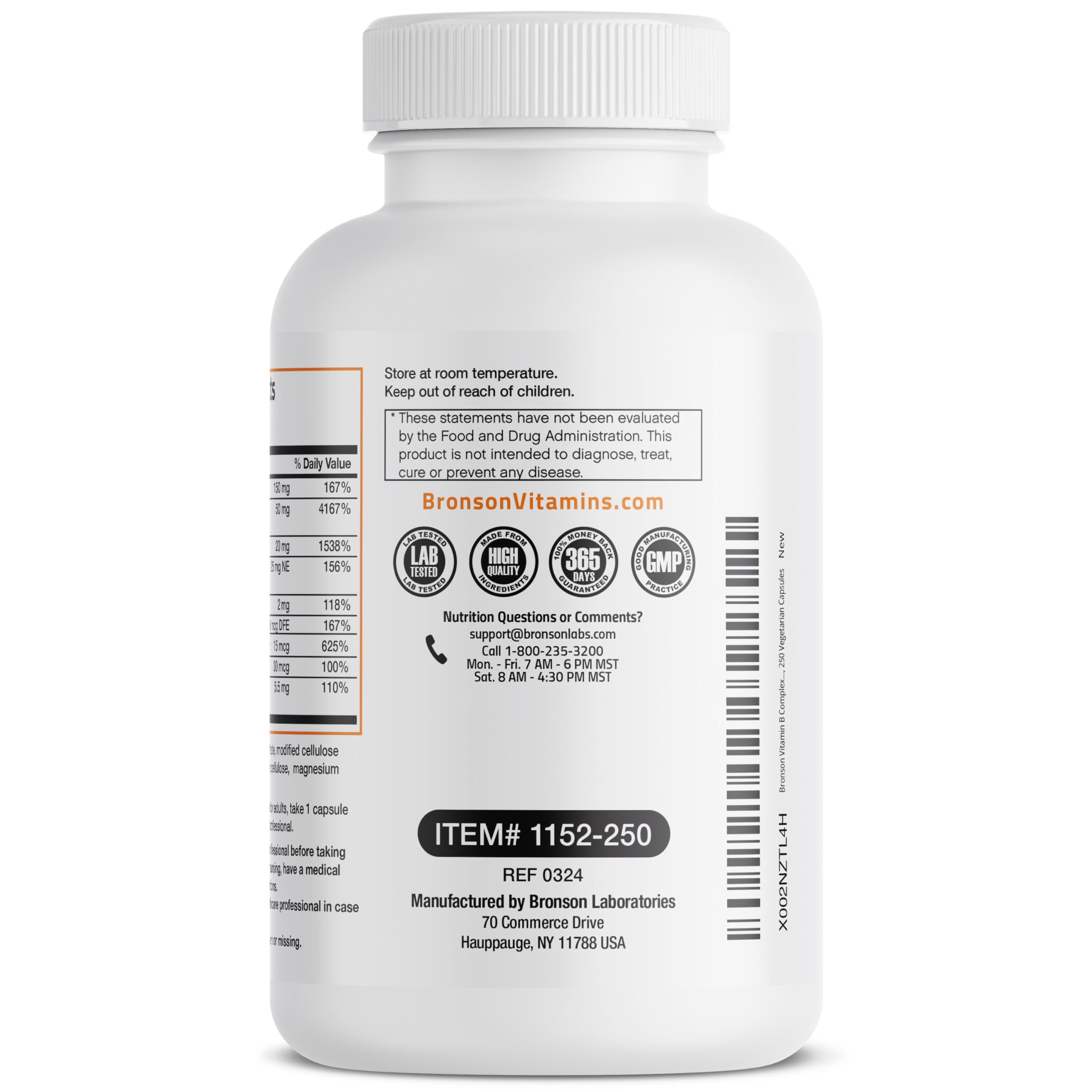 Bronson Vitamin B Complex NY facility branding signaling strict quality and safety