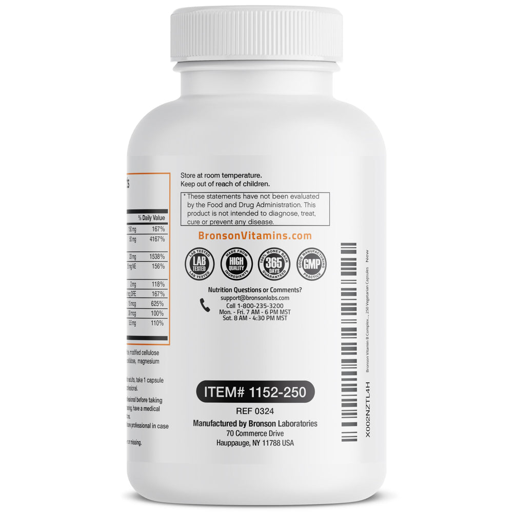 Bronson Vitamin B Complex NY facility branding signaling strict quality and safety