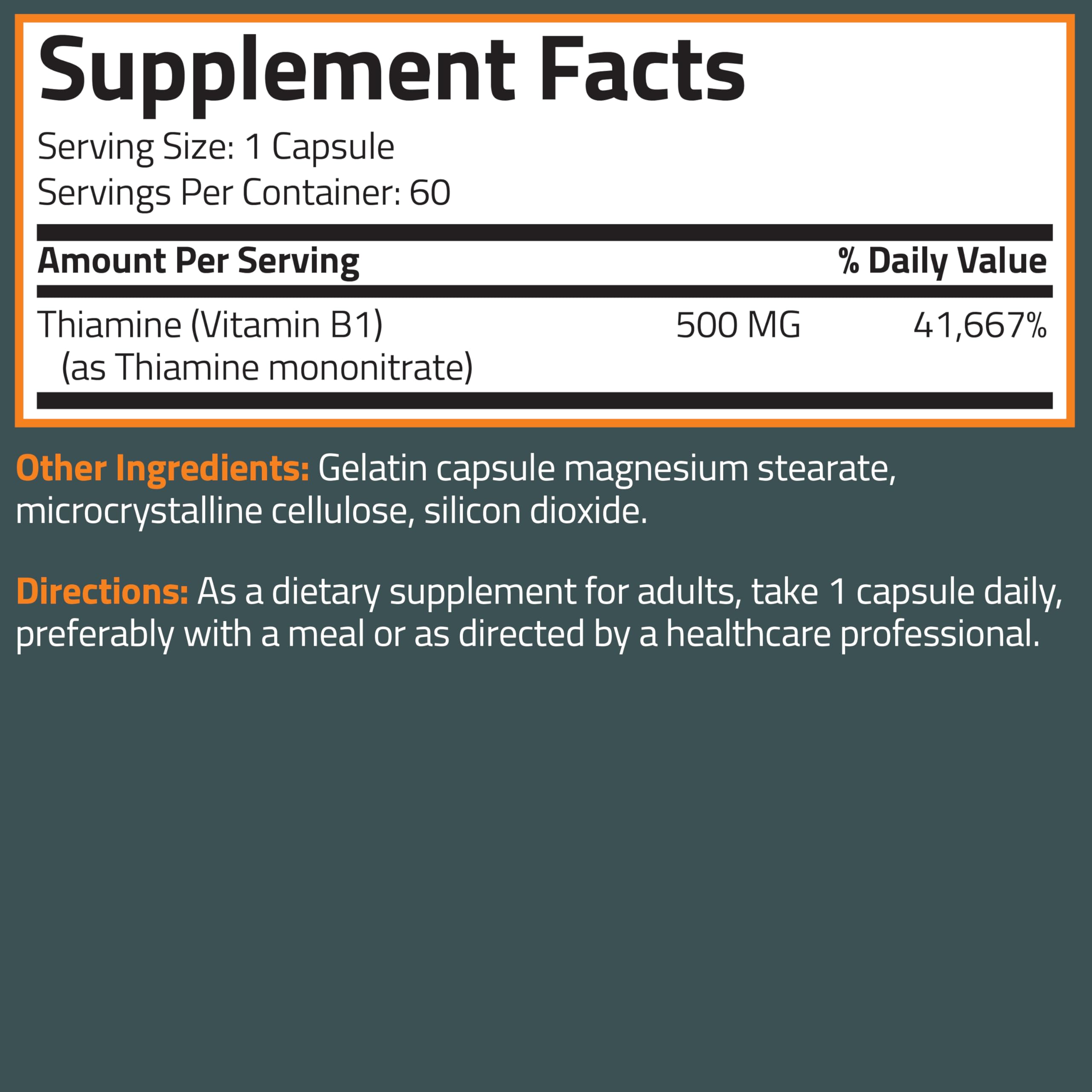 Bronson Vitamin B1 supplement on a clean kitchen counter for daily use
