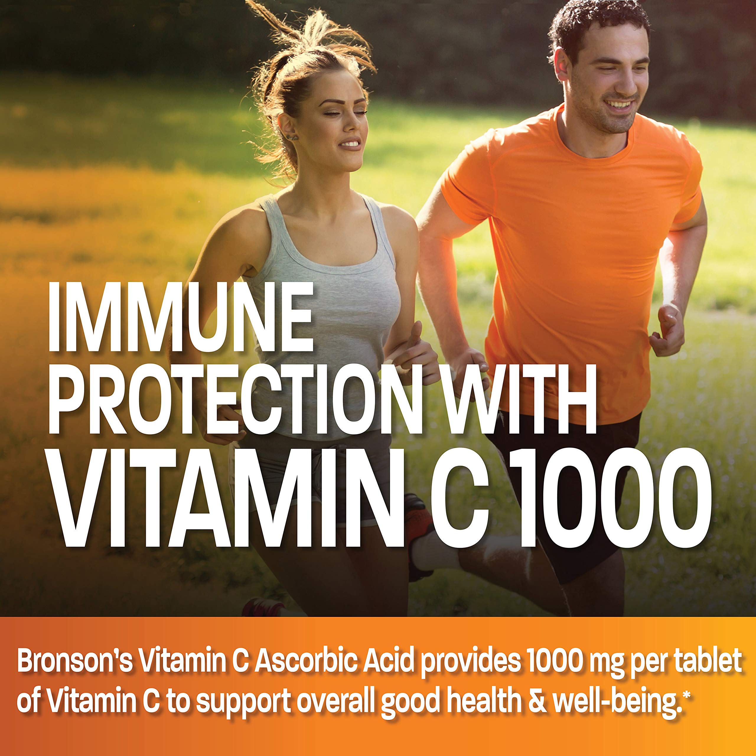 Bronson Vitamin C 1000mg bottle closeup showing high-potency formula