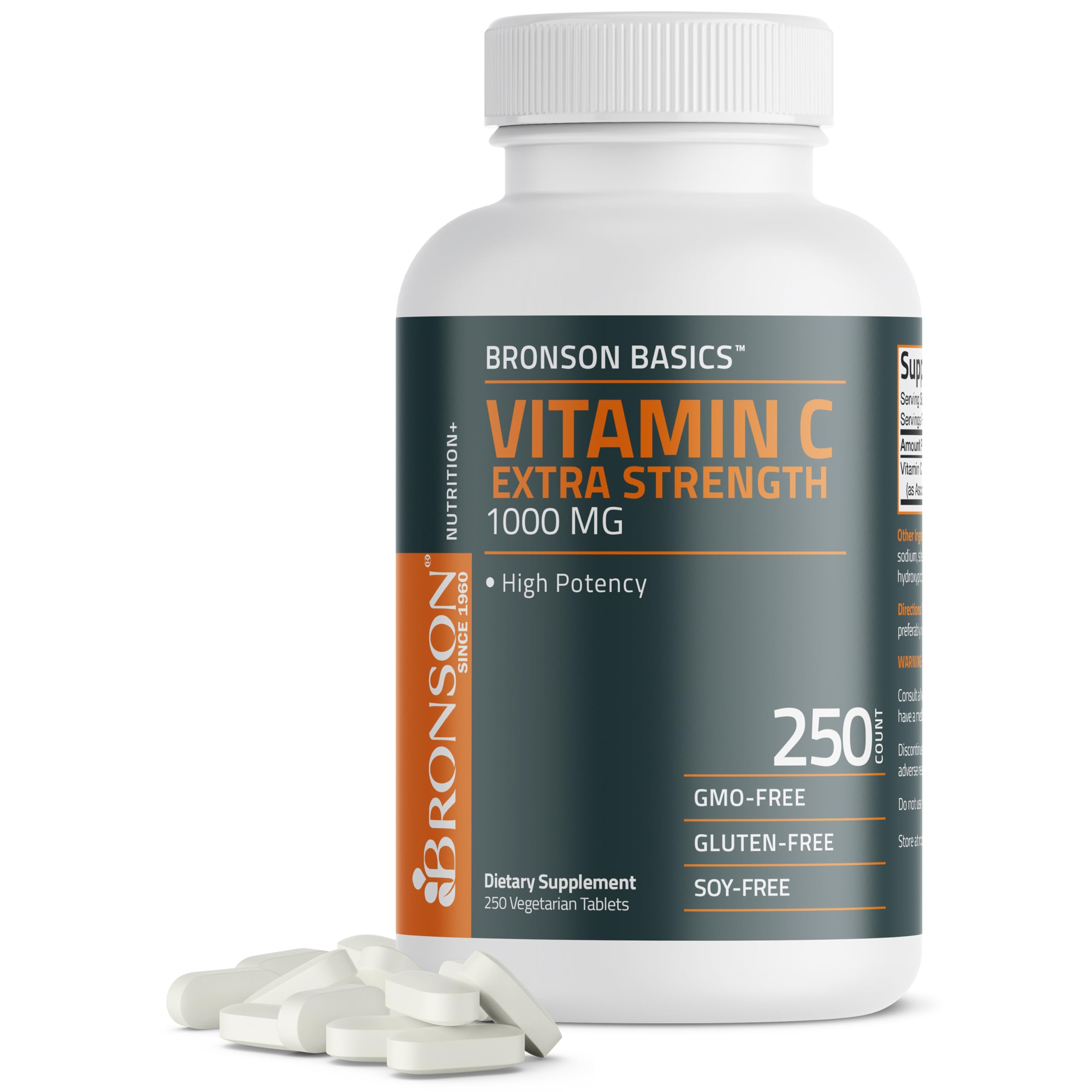 Bronson Vitamin C 1000mg extra-strength bottle front supports daily wellness