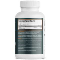 Bronson Vitamin C 500mg tablet side label with ingredients and non-GMO notes